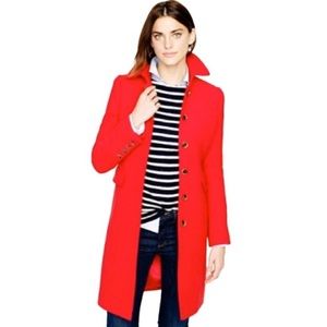 NWOT J.crew metro coat red thinsalute